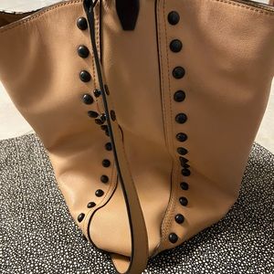 Loeffler Randall tan studded handbag